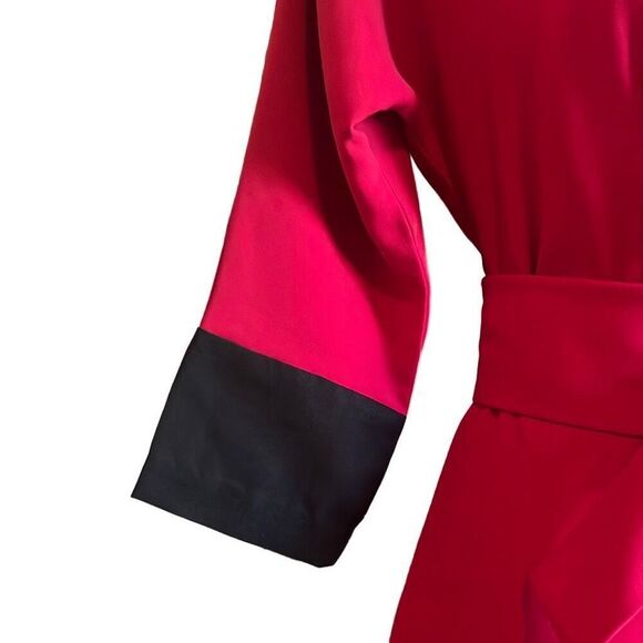 Red Black Womens Small Custom Made Fit N Flare Retro Pleat Front Dress OOAK - Picture 5 of 9